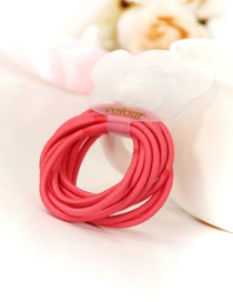 Fashion Red Circular Ring Decorated Pure Color Simple Design Hair Band(10pc)